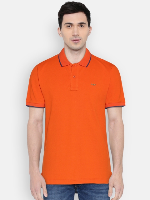 

ColorPlus Men Orange Solid Polo Collar T-shirt