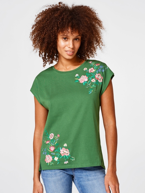 

ESPRIT Women Green Solid Top