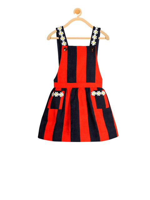 

Cherry Crumble Girls Red Striped Fit and Flare Dress