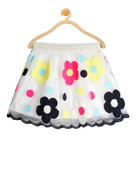 

Cherry Crumble Girls White Embroidered Skirt