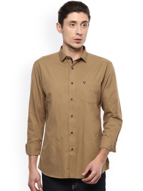 

Allen Solly Men Khaki Slim Fit Solid Casual Shirt