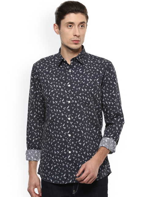 

Allen Solly Men Grey Slim Fit Printed Casual Shirt
