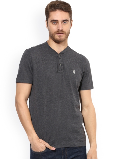 

Red Tape Men Charcoal Solid Henley Neck T-shirt