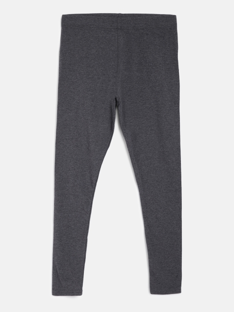 

next Girls Charcoal Grey Solid Ankle Length Leggings
