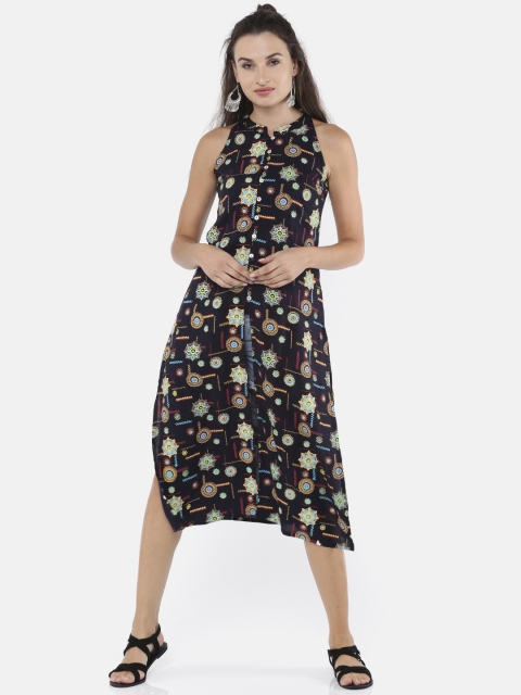 

Bronz Women Navy Blue Printed Top