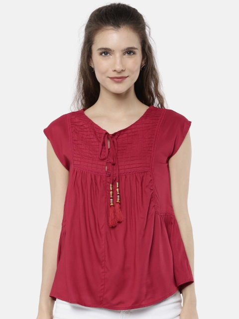 

Bronz Women Maroon Solid Top