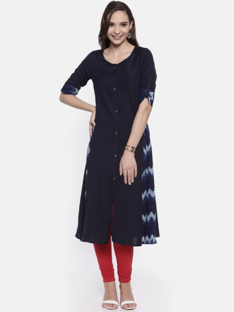 

Anahi Women Blue Printed A-Line Kurta