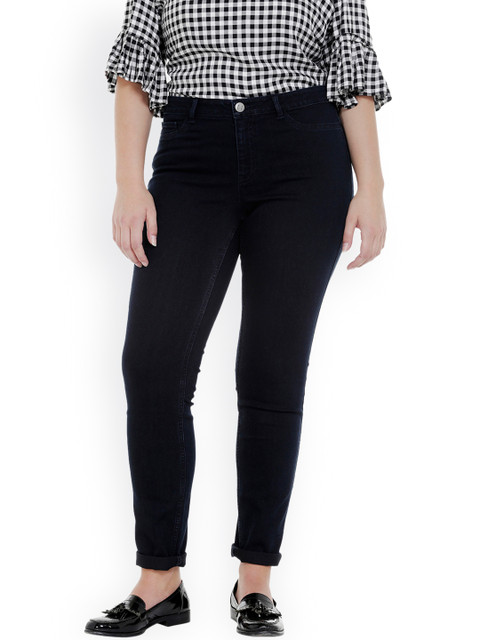 

JUNAROSE Plus Size Women Blue Slim Fit Mid-Rise Clean Look Stretchable Jeans
