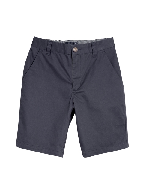 

next Boys Navy Blue Solid Regular Fit Chino Shorts