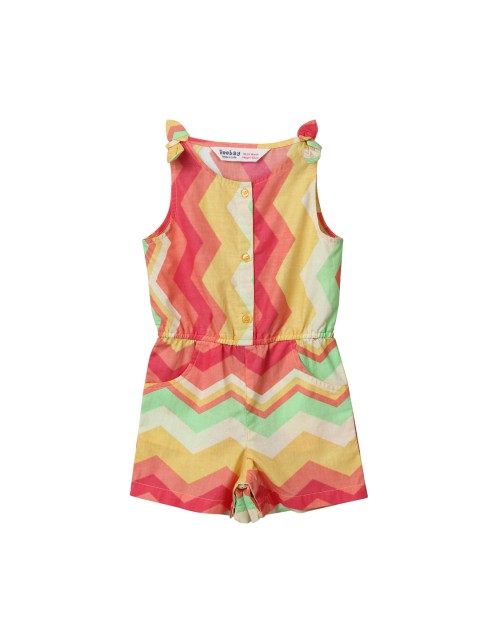 

Beebay Girls Orange & Red Printed Basic Jumpsuit