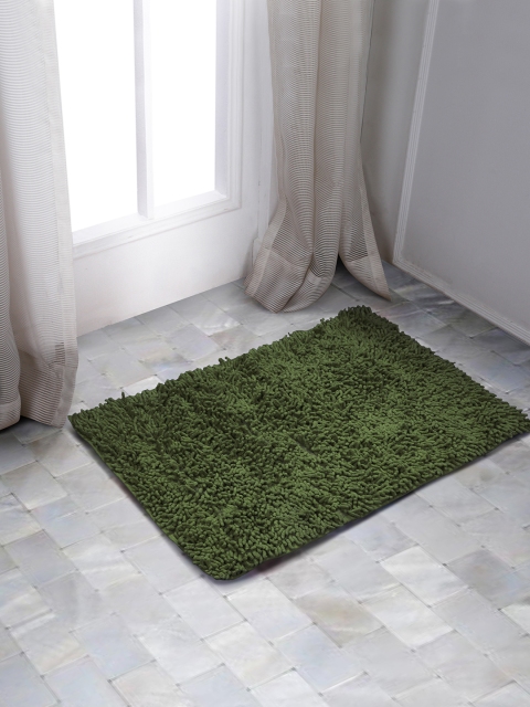 

MASPAR Green Colorart Chenille Fringe Rectangle-Shaped Bath Rug