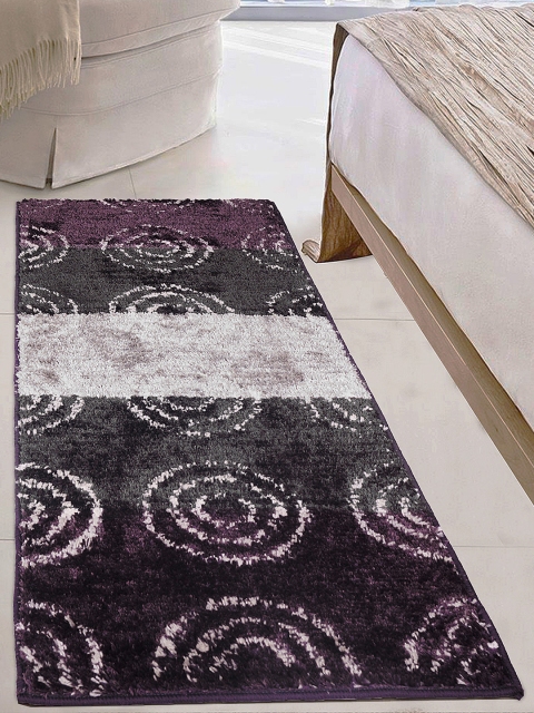 

Story@home Black & Purple Polyester Floor Runner