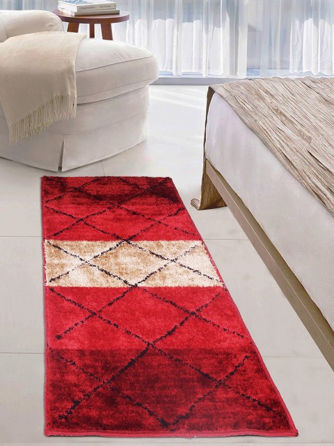 

Story@home Red & Beige Striped Carpet
