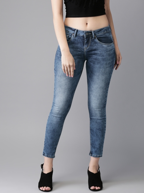 

Moda Rapido Women Blue Skinny Fit Mid-Rise Clean Look Stretchable Cropped Jeans