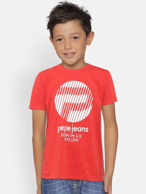 

Pepe Jeans Boys Red Printed Round Neck T-shirt