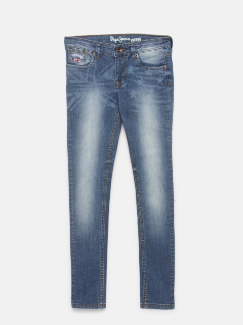 

Pepe Jeans Girls Blue Pixlette Skinny Fit Mid-Rise Clean Look Stretchable Jeans