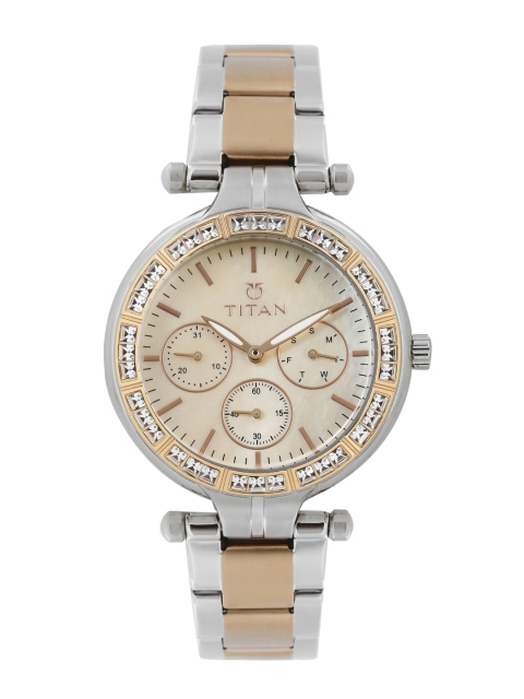 

Titan Women Pearly Beige Dial Watch 9965KM01J