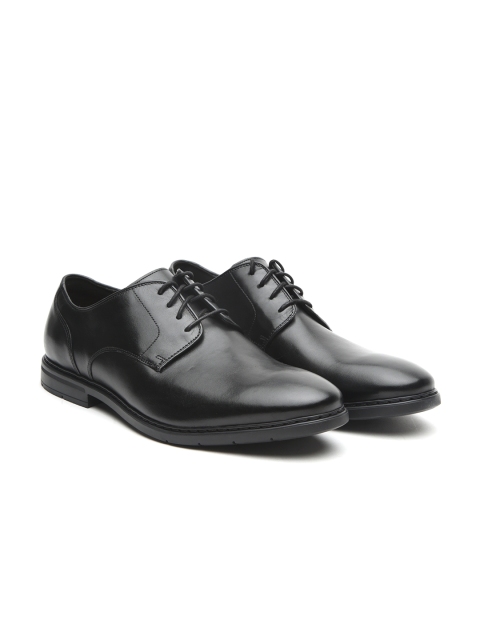 

Clarks Men Black Leather Formal Derbys