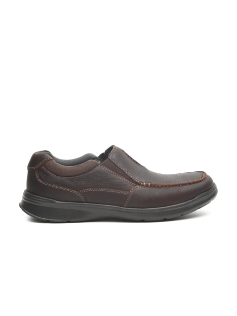 

Clarks Men Brown Leather Slip-On Sneakers
