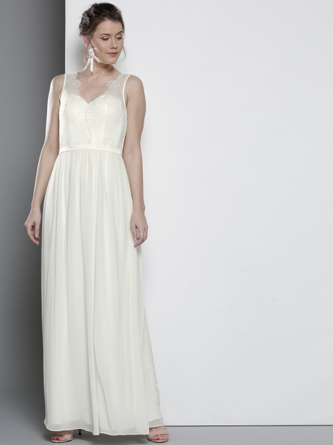 

DOROTHY PERKINS Women Off-White Solid Maxi Dress