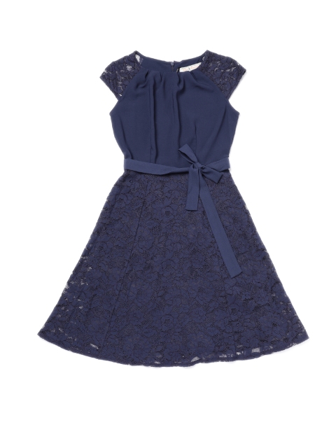 

DOROTHY PERKINS Women Navy Blue Solid Fit and Flare Dress