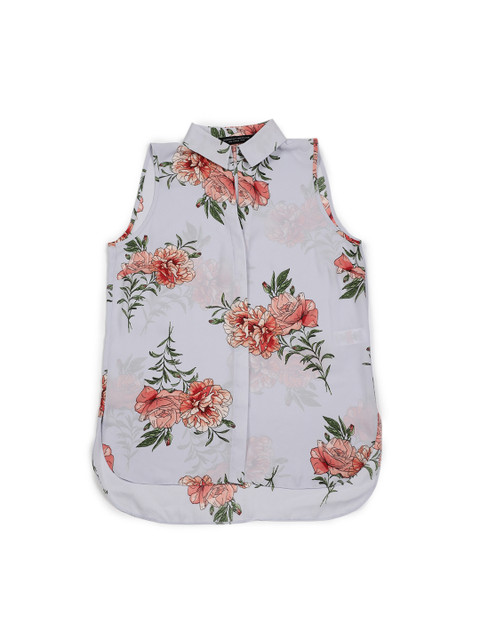 

DOROTHY PERKINS Women Grey Regular Fit Printed Shirt Style Tops