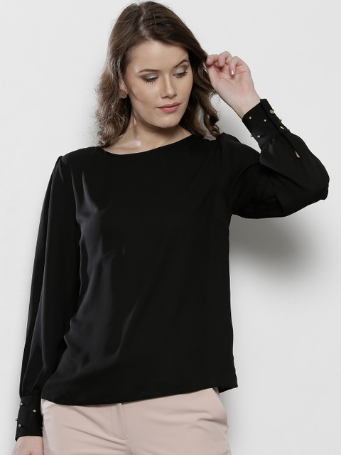 

DOROTHY PERKINS Women Black Solid Top
