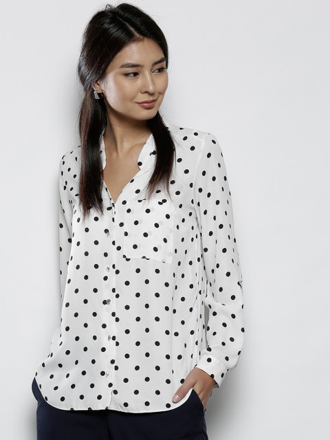 

DOROTHY PERKINS Women White & Black Printed Casual Shirt