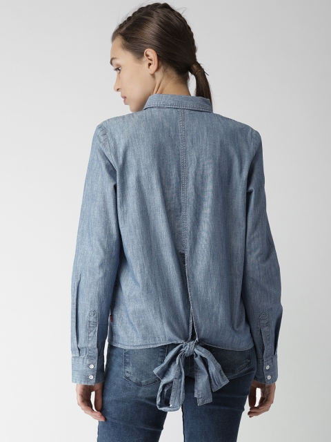 

Levis Women Blue Regular Fit Solid Casual Shirt