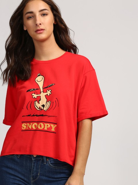 

Levis Women Red Printed Round Neck T-shirt