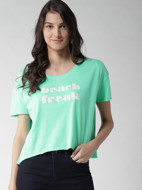 

Levis Women Green Printed Round Neck T-shirt