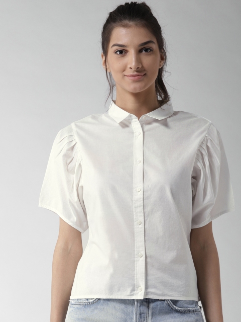 

Levis Women White Regular Fit Solid Casual Shirt