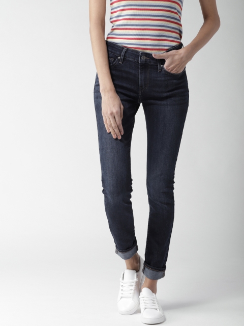 

Levis Women Navy 711 Skinny Fit Clean Look Stretchable Jeans, Navy blue