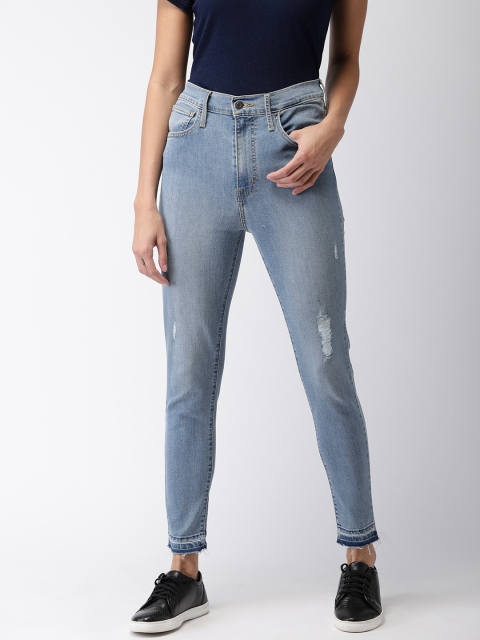 

Levis Women Blue Mile High Super Skinny Fit High-Rise Mildly Distressed Stretchable Jeans