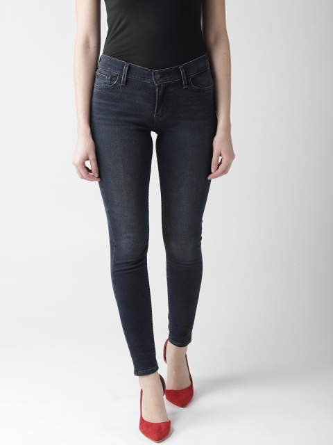 

Levis Women Navy Blue Super Skinny Fit Mid-Rise Clean Look Stretchable Jeans 710