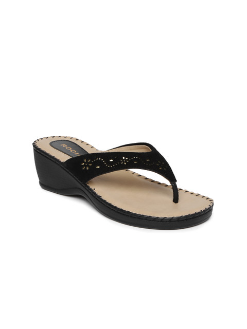 

Rocia Women Black Solid Sandals
