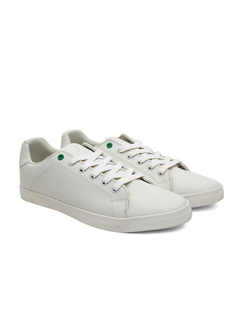 

United Colors of Benetton Men Off-White Textured Sneakers