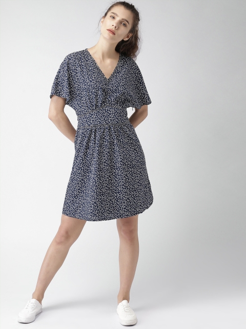 

Tommy Hilfiger Women Navy Blue Printed Fit and Flare Dress