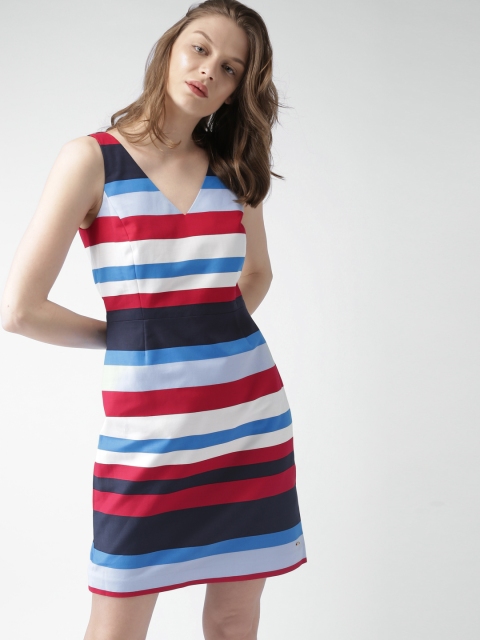 

Tommy Hilfiger Women Blue & Red Striped A-Line Dress