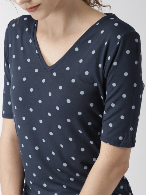 

Tommy Hilfiger Women Navy Printed Top, Navy blue