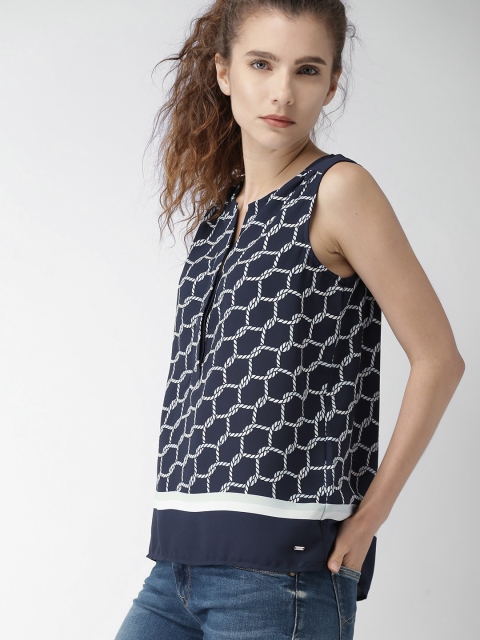 

Tommy Hilfiger Women Blue Printed Top