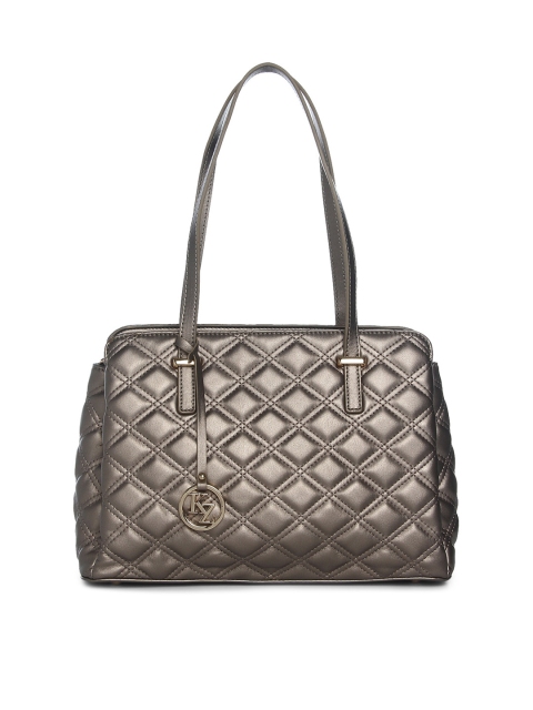 

Kazo Gunmetal-Toned Textured Handheld Bag, Metallic