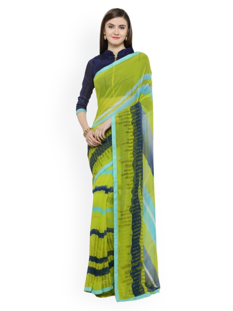 

Shaily Green & Blue Pure Georgette Printed Saree