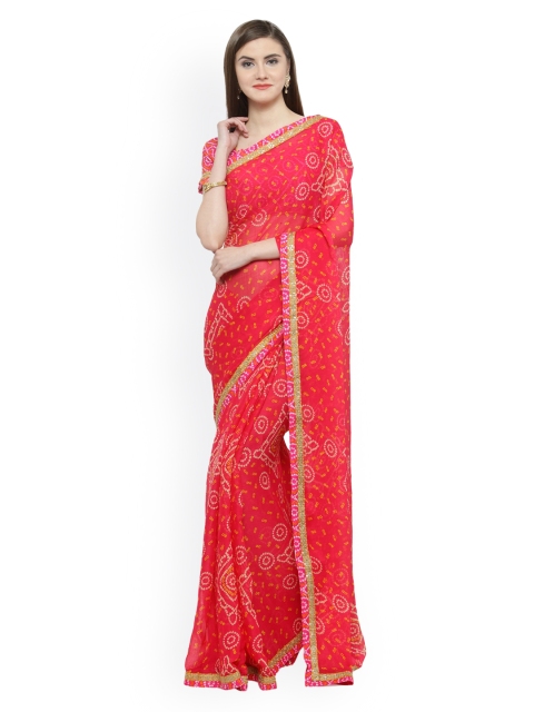 

Shaily Pink Printed Pure Chiffon Saree