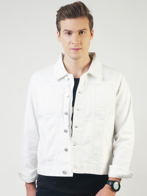 

Blue Saint Men White Solid Denim Jacket