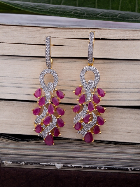 

Voylla Gold-Toned Teardrop Shaped Drop Earrings