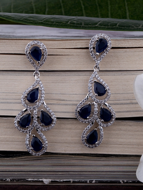 

Voylla Silver-Toned Drop Earrings