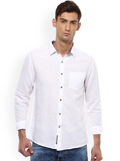 

People Men White Regular Fit Solid Casual Shirt