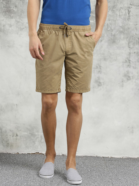 

Breakbounce Men Khaki Washed Slim Fit Chino Shorts