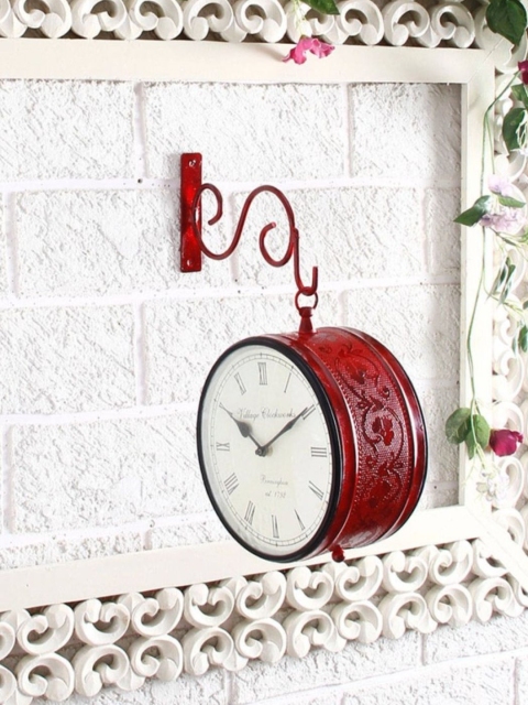 

Unravel India Red Round Solid Analogue Wall Clock